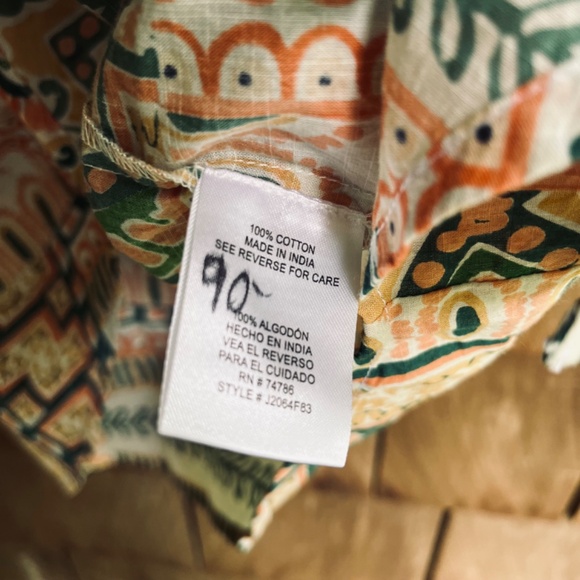 Bila•77 Sz S Thin Delicate Oversized Shirt in Boho Style Tie Fastener Patchwork - Picture 8 of 10